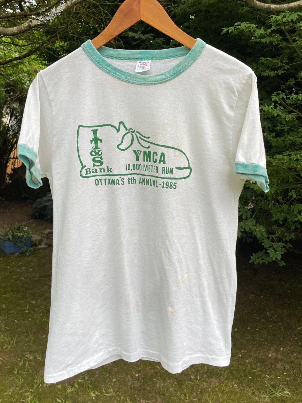 Vintage "OTTAWA'S YMCA 10,000 Meter Run" T-Shirt Champion Men's Large USA